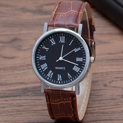 Herren Armbanduhr Schwarz Lederarmband – Minimalistische Analog Quarz Uhr