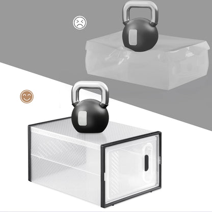 Schuhboxen Transparent Stapelbar 8er Set – Kunststoff Schuhregal mit Fronttür