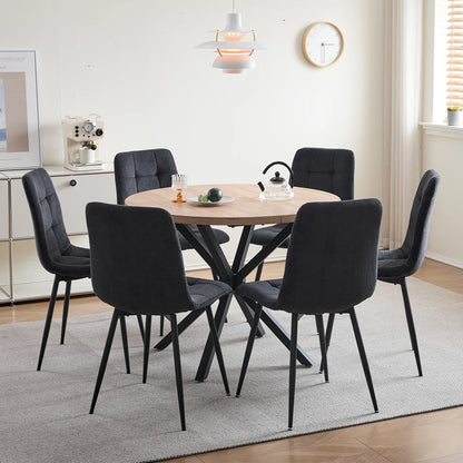 Polsterstühle Cord 2er Set Grau – Moderne Esszimmerstühle mit Metallbeinen für Küche & Wohnzimmer