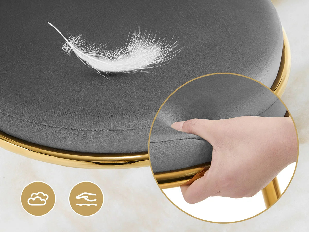 Esszimmerstuhl 2er Set Samt Drehbar – Modernes Polsterstuhl Set 360 Grad mit Metallbeinen bis 150kg