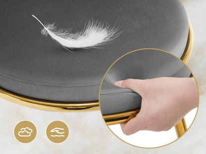 Esszimmerstuhl 2er Set Samt Drehbar – Modernes Polsterstuhl Set 360 Grad mit Metallbeinen bis 150kg