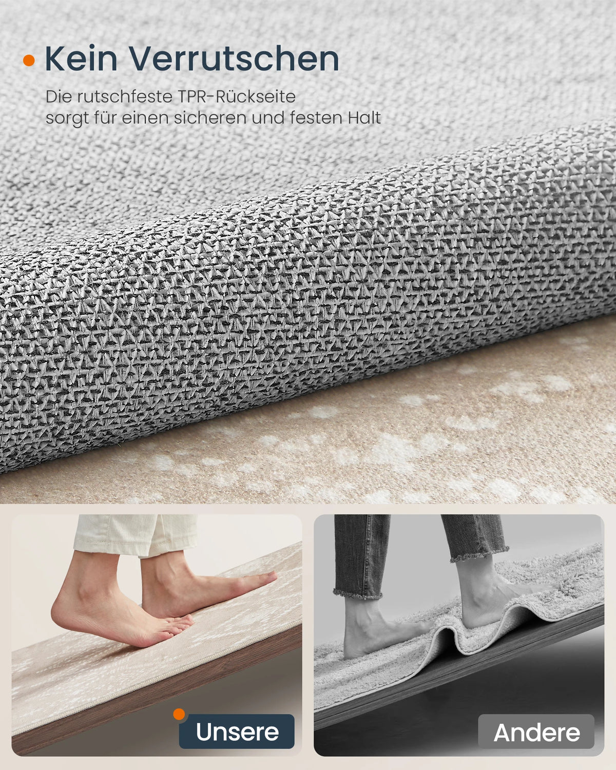 Boho Teppich 160x230cm Waschbar – Modernes Blumenmuster Kunstkaschmir Teppich Wohnzimmer