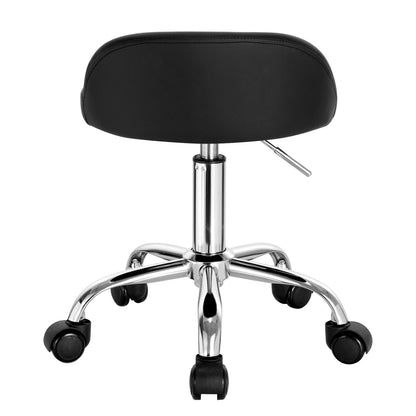 Höhenverstellbarer Rollhocker Samt Dunkelgrau – Ergonomischer Arbeitshocker mit Rückenlehne