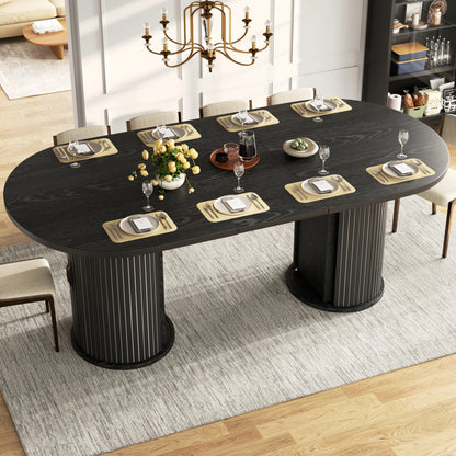 Ausziehbarer Esstisch Metallgestell Schwarz – Moderner Multifunktionstisch mit Staufach