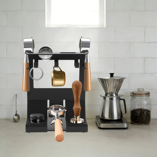 Kaffee Siebträger Halterung Weiß 51-54mm – Robustes Barista Regal für Portafilter