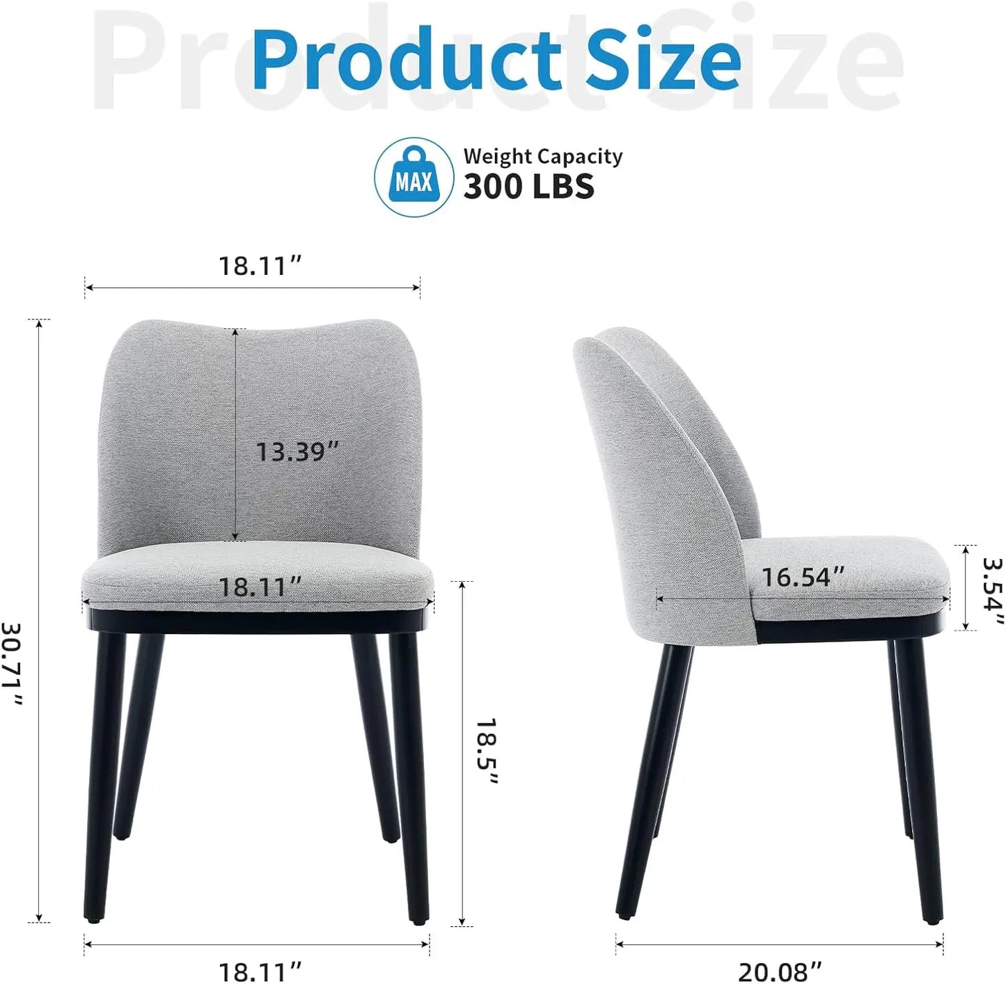 Esszimmerstuhl 2er Set Modern – Ergonomisches Polsterstuhl Set aus Holz fuer Esszimmer & Küche