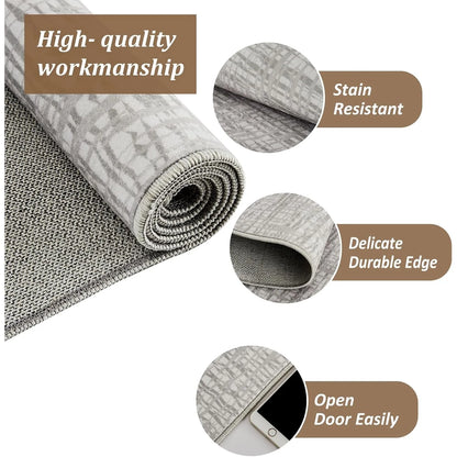 Moderner Kurzflor Teppich 160x220cm Waschbar – Rutschfester Wohnzimmer Teppich Weich