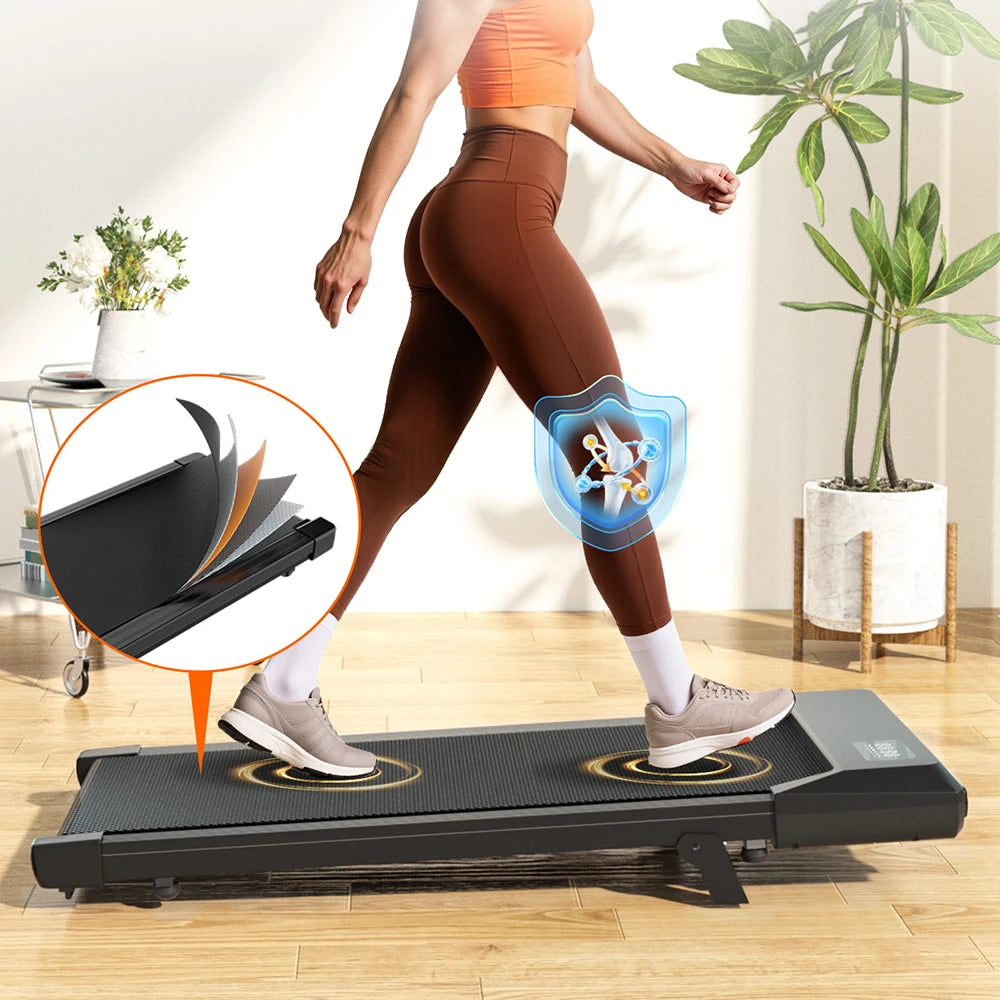 Walking Pad Klappbar mit Steigung – Leises Laufband 2.5 PS mit App & LED Touchscreen bis 136kg