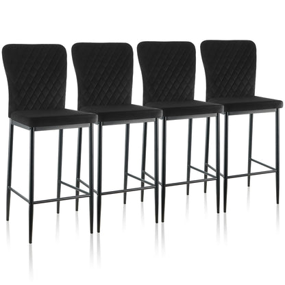 Barhocker 2er Set Kunstleder Schwarz – Drehbarer Tresenstuhl mit Höhenverstellung & Rückenlehne