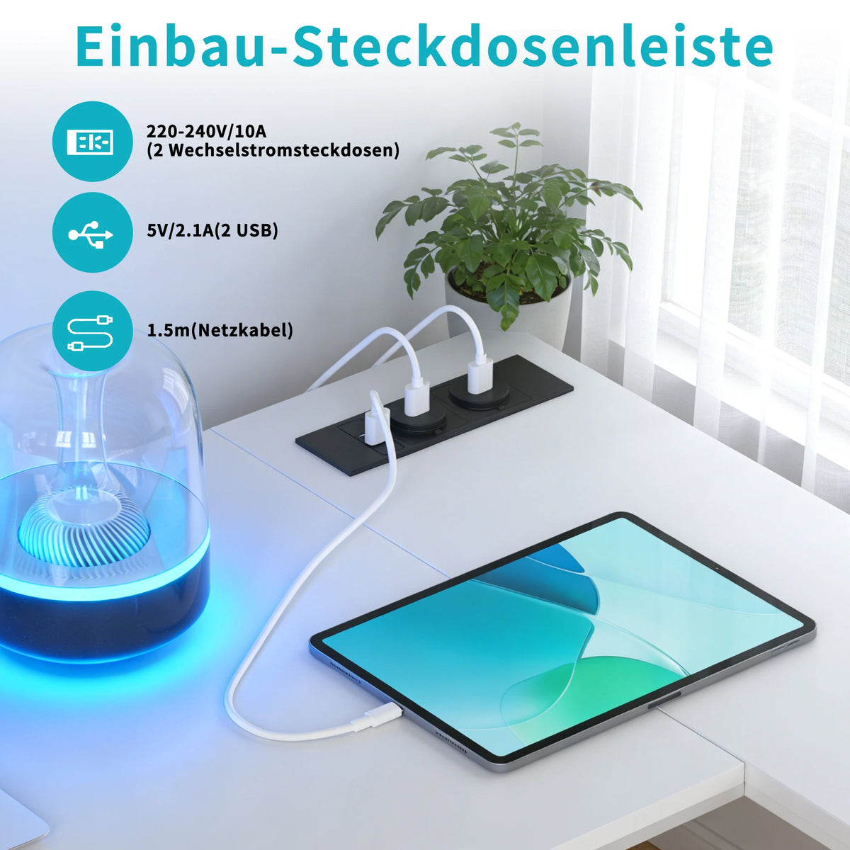 L-förmiger Eckschreibtisch 120 cm Holzoptik – Platzsparender Computertisch mit Steckdosen & Regalen