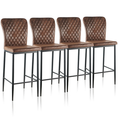 Barhocker 2er Set Kunstleder Schwarz – Drehbarer Tresenstuhl mit Höhenverstellung & Rückenlehne
