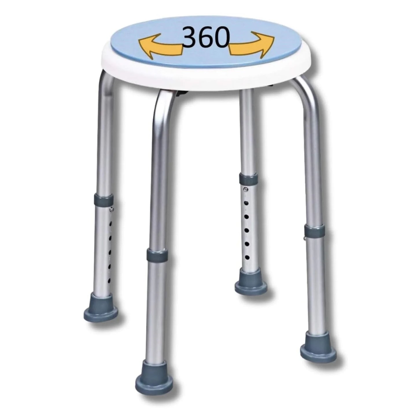 Duschhocker Höhenverstellbar Drehbar 136kg – Ergonomischer Duschstuhl für Senioren