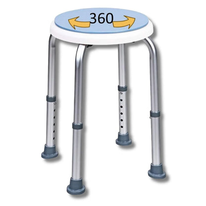 Duschhocker Höhenverstellbar Drehbar 136kg – Ergonomischer Duschstuhl für Senioren
