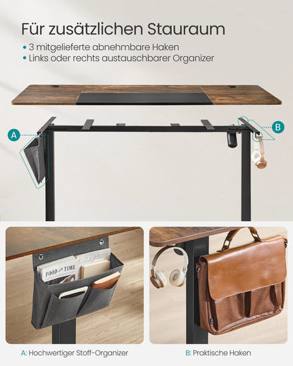 Elektrischer Stehschreibtisch 160x70 cm Schwarz – Ergonomischer Schreibtisch mit Memory-Funktion & Kabelmanagement