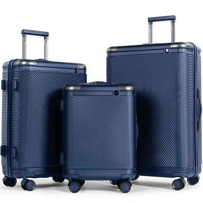 Koffer Set 3-teilig Hartschale Schwarz – Leichtes Reisekoffer Trolley Set mit TSA Schloss & 360 Rollen
