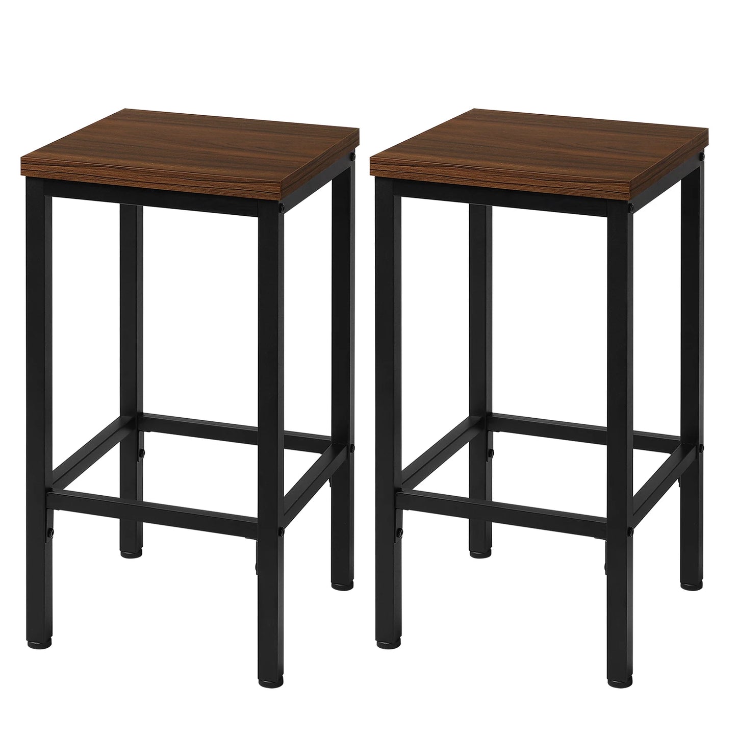 Barhocker 2er Set Industrie-Design 65cm – Kompakter Tresenstuhl aus Metall & Holz bis 120kg