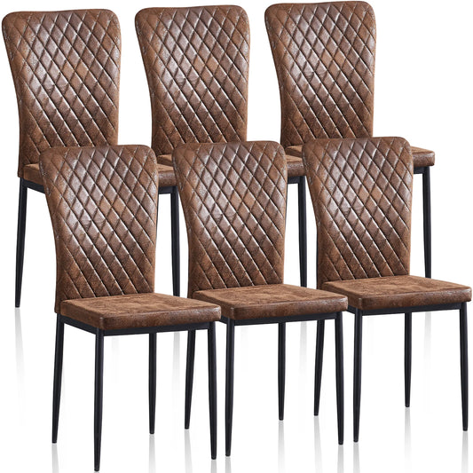 Esszimmerstuhl 6er Set Schwarz – Modernes Freischwinger Set aus PU Kunstleder mit Armlehnen & Metallgestell