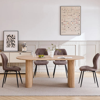 Ovaler Esstisch Holzoptik 160x90cm – Moderner Küchentisch aus MDF für 6 Personen