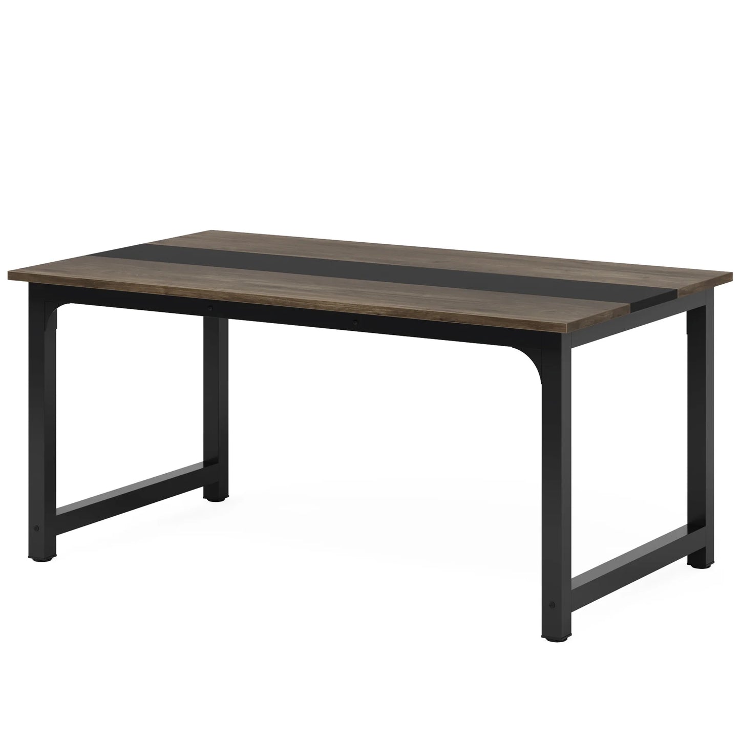 Esstisch Holzoptik Schwarz 160x80cm – Moderner Küchentisch aus Holz & Metall für 6 Personen