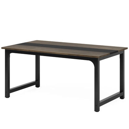 Esstisch Holzoptik Schwarz 160x80cm – Moderner Küchentisch aus Holz & Metall für 6 Personen