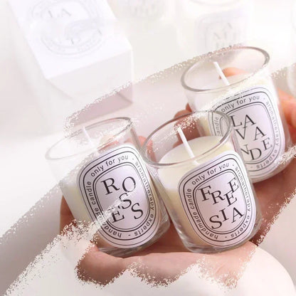 Sojawachs Duftkerze im Mini-Glas mit Deckel 5x6cm – Aromatherapie Kerze für Hochzeiten & Deko