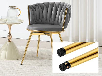 Esszimmerstuhl 2er Set Samt Drehbar – Modernes Polsterstuhl Set 360 Grad mit Metallbeinen bis 150kg