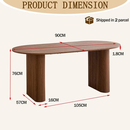 Ovaler Esstisch Holzoptik 160x90cm – Moderner Küchentisch aus MDF für 6 Personen