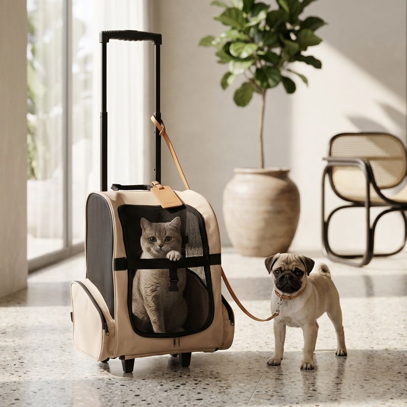 Premium Haustier-Wagen für Hunde & Katzen – atmungsaktiv & faltbar (bis zu 10 kg)